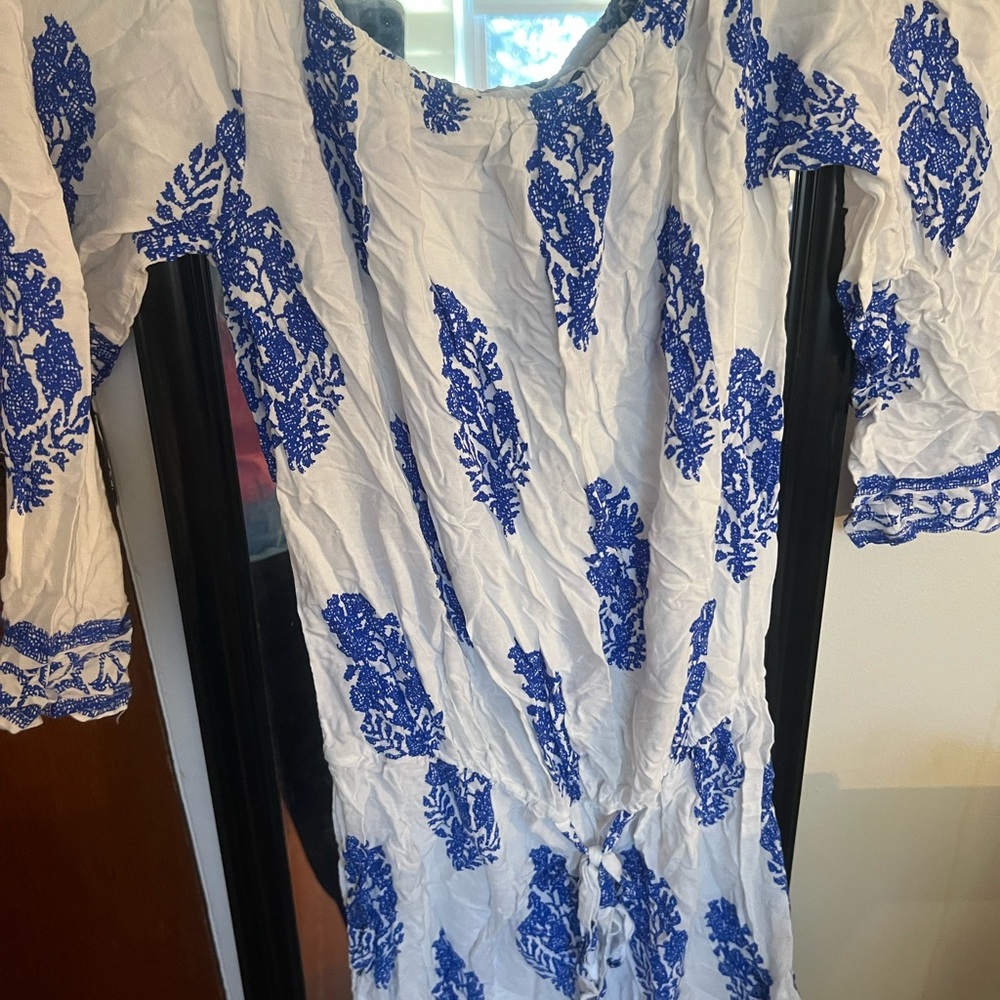 Blue and White Floral Dress